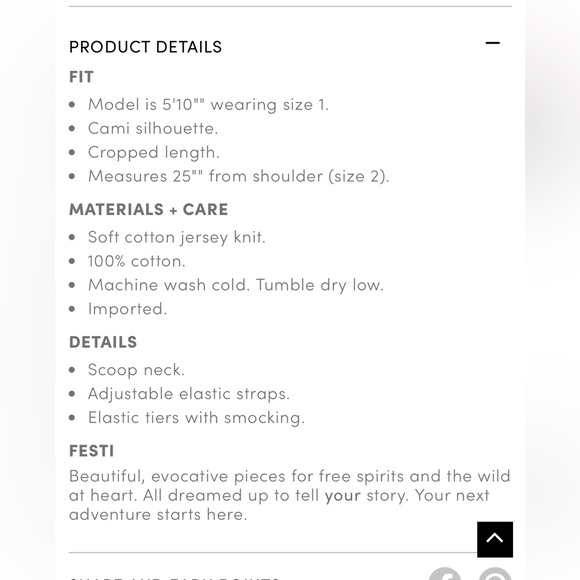 Torrid Festi Smocked Crop Cami - Picture 3 of 6